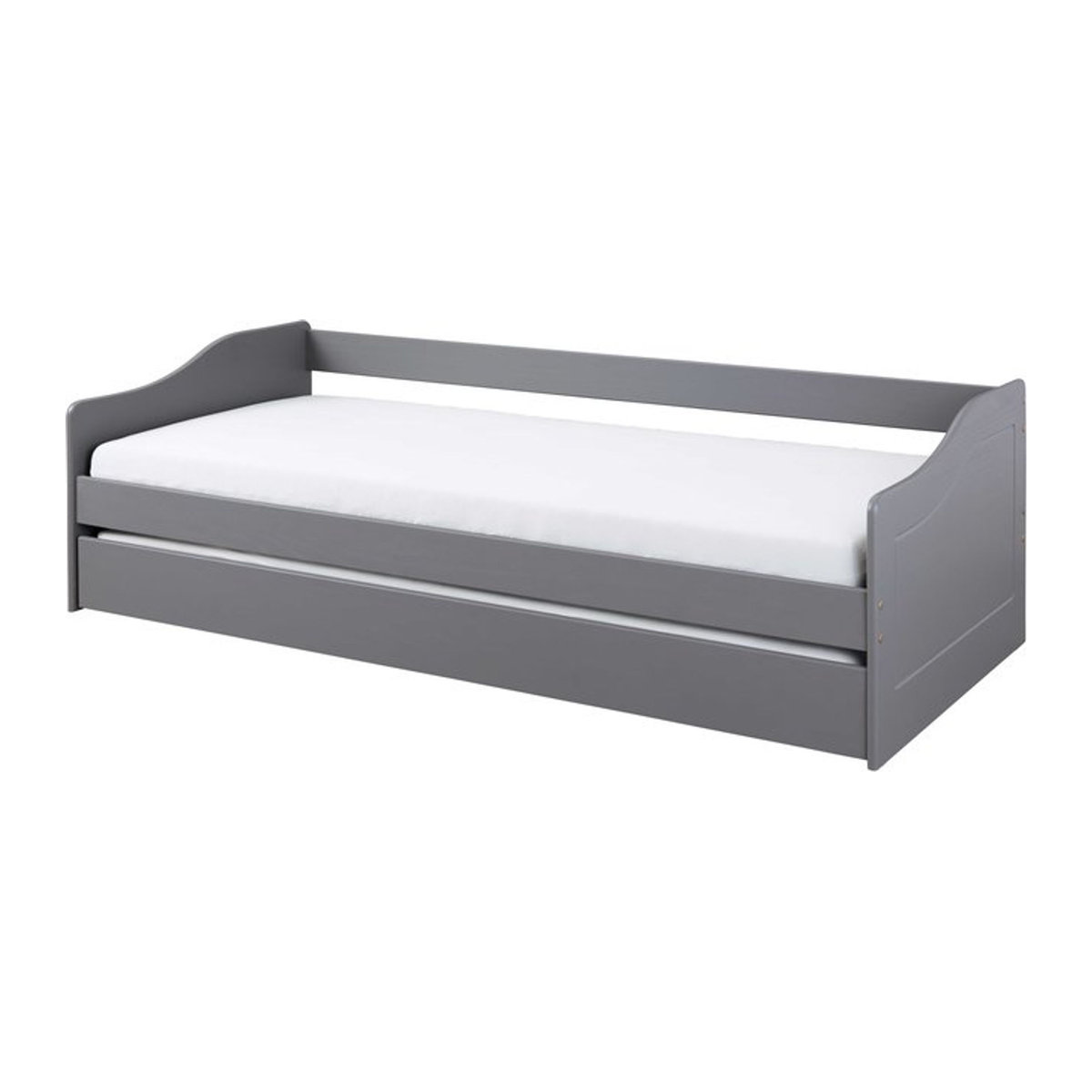 Inter Link Kinderbett Leonie mit Ausziehbett aus Kiefer Massivholz, Grau, B: 90 cm, L: 200 cm - Bild 1