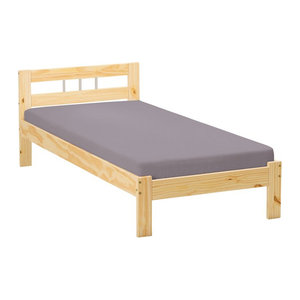 Inter Link Massivholzbett Jana aus Kiefer in Natur Braun, B/T/H: 90 x 200 x 15,5 cm