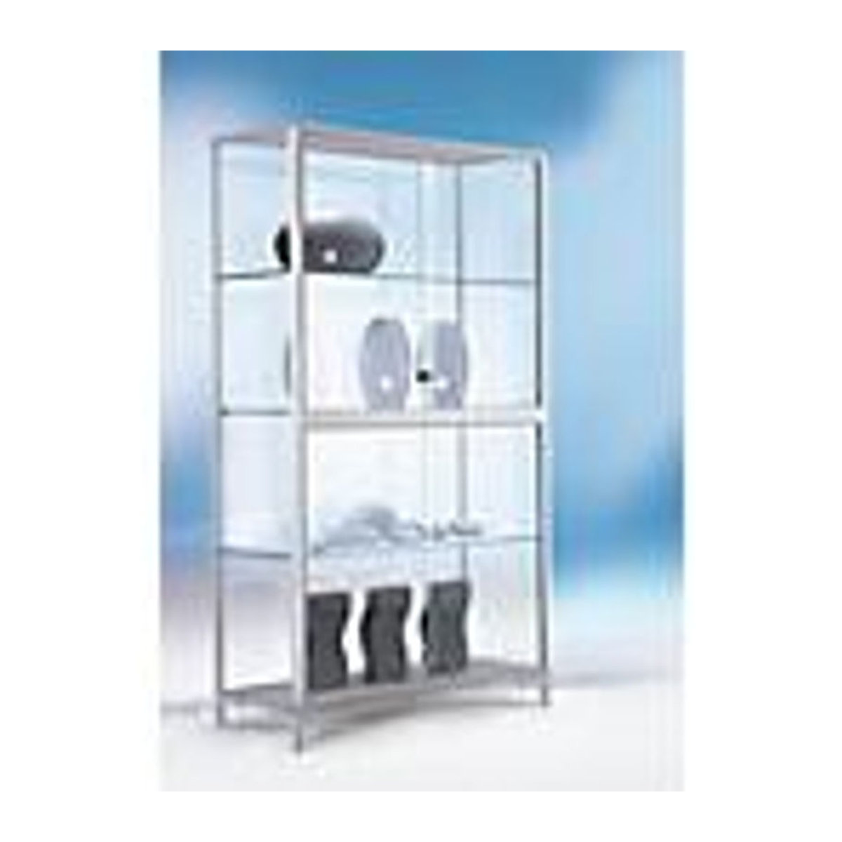 Inter Link Stand-Präsentationsvitrine LINK aus Glas und Aluminium in Silber, H x B x T: 186 x 150 x 40 cm - Bild 2