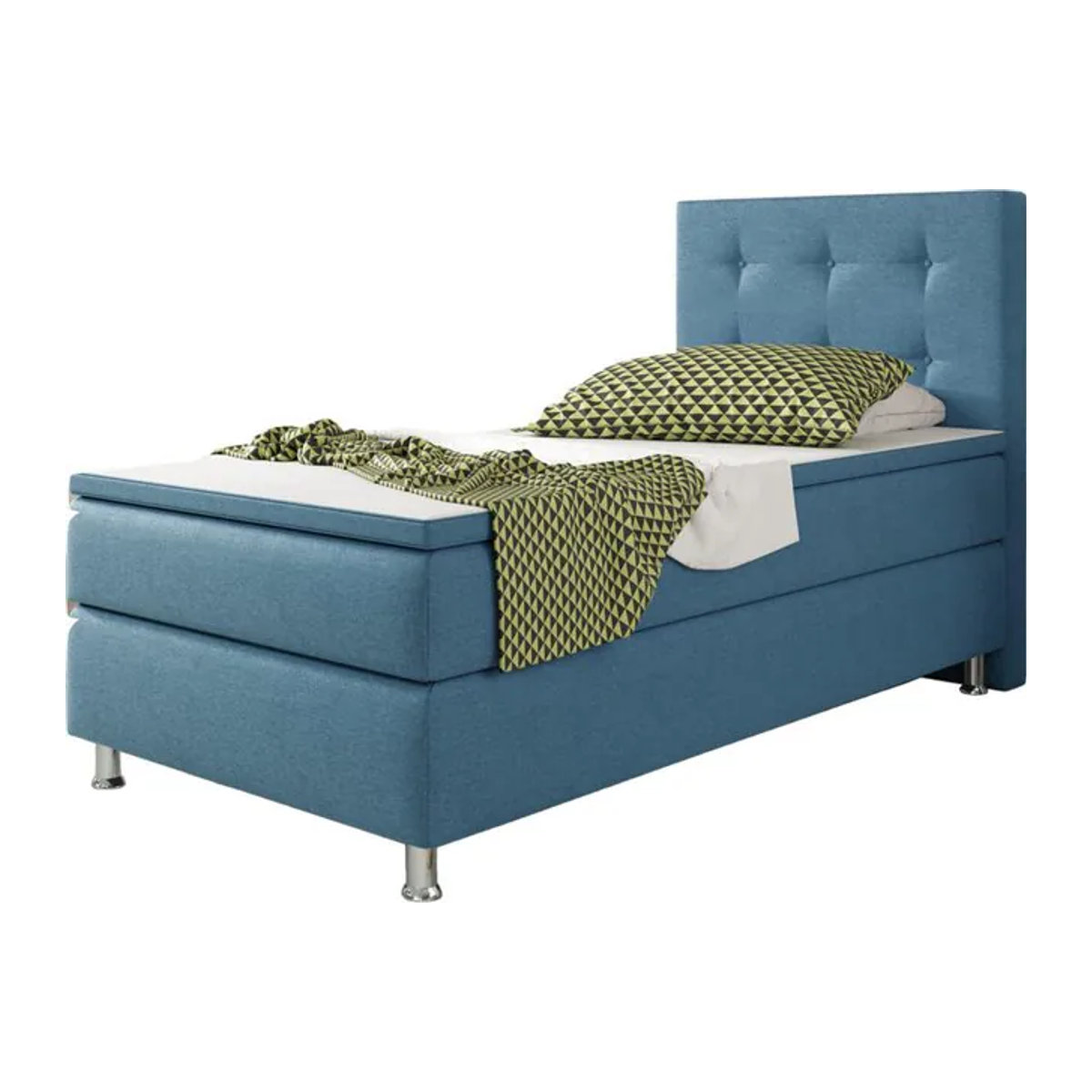 Inter Trading Boxspringbett Köln in Blau mit B/T/H: 90 x 200 cm - Bild 1
