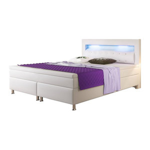 Inter Trading Boxspringbett Monaco in Weiß mit Holzgestell B/T: 180 x 200 cm