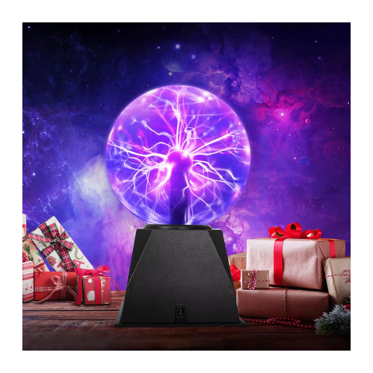 Interaktive LED-Plasmakugel Kugelleuchte in Schwarz mit USB-Betrieb, Durchmesser: 15,2 cm - Bild 6