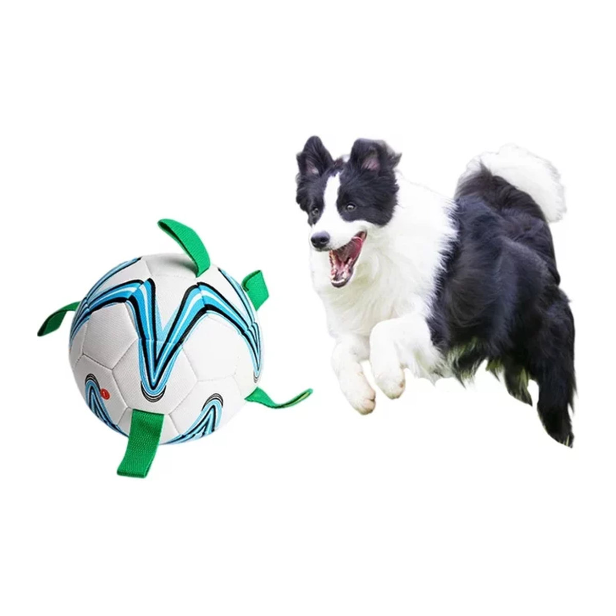 Interaktives Hunde-Fußball-Spielzeug in Bunt für mittelgroße und große Hunde als unzerstörbares Outdoor-Laufzubehör - Bild 1