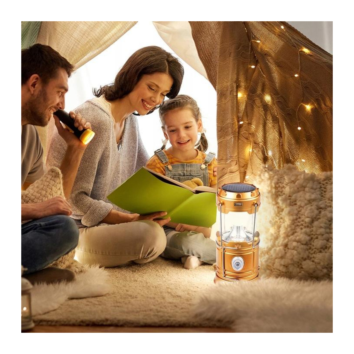 Interlook LED-Reiseleuchte Camping-Taschenlampe Solar Retro - Bild 3