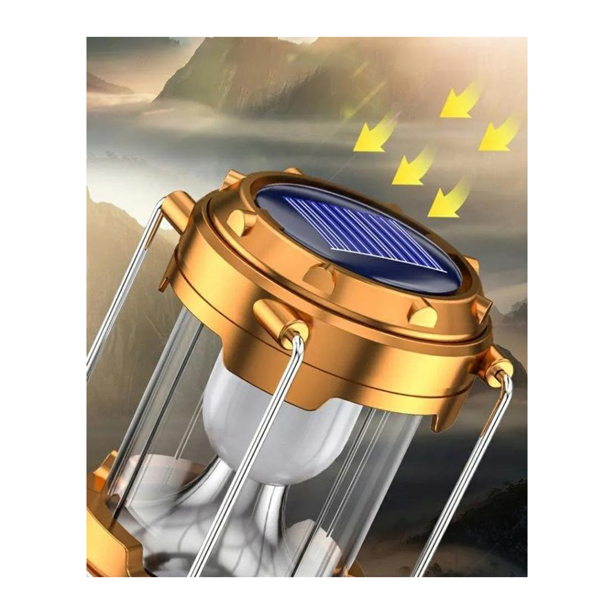 Interlook LED-Reiseleuchte Camping-Taschenlampe Solar Retro - Bild 4