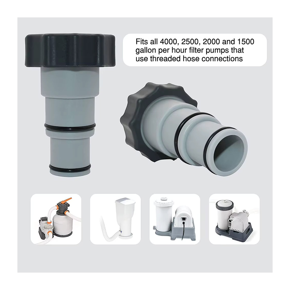Intex ARU Kunststoff-Poolschlauchadapter mit Gewinde für Filterpumpen von alloet - Bild 5