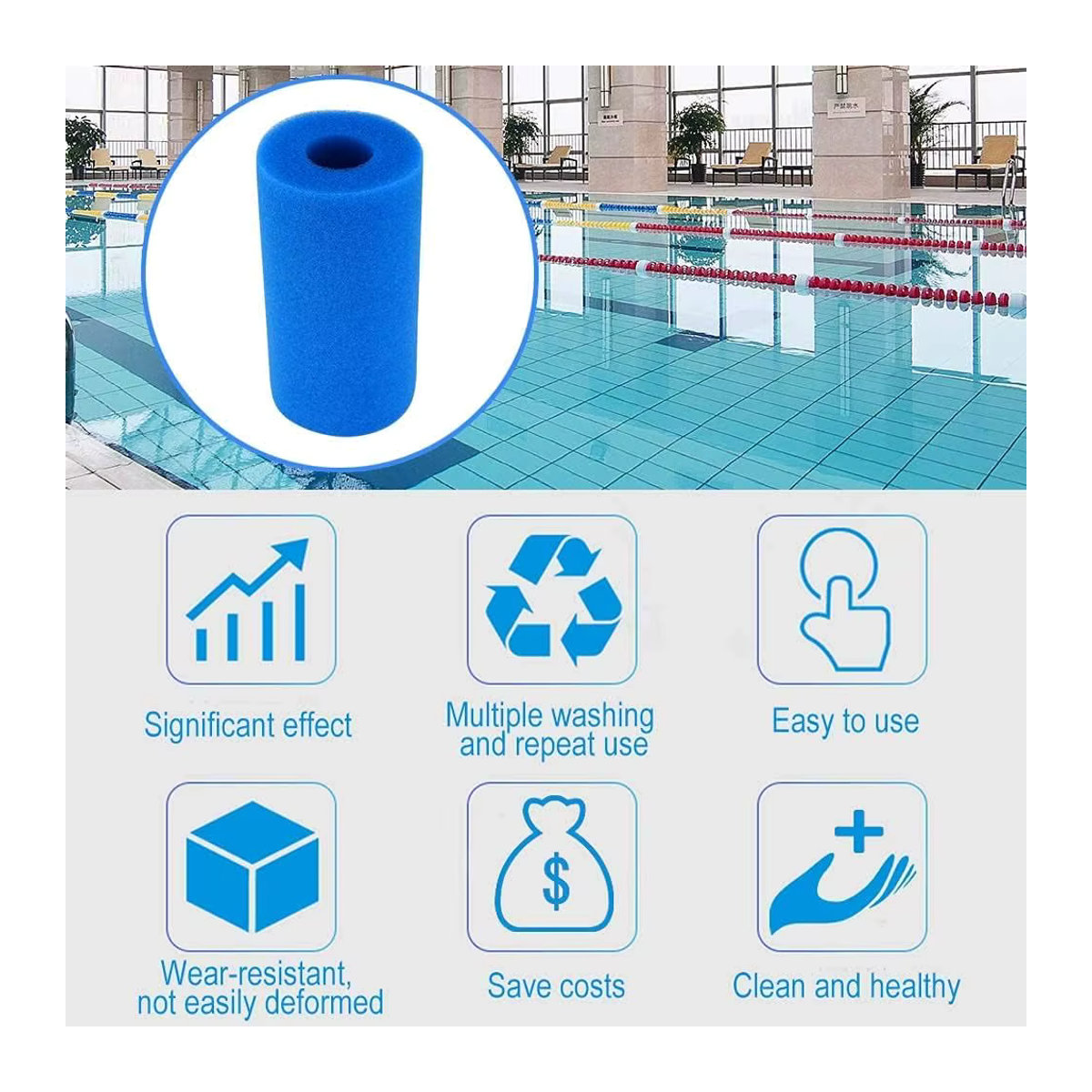 Intex Biofoam Schwamm Filter für Schwimmbad Typ A, wiederverwendbarer und waschbarer Schaumreiniger für Poolwasser - Bild 3