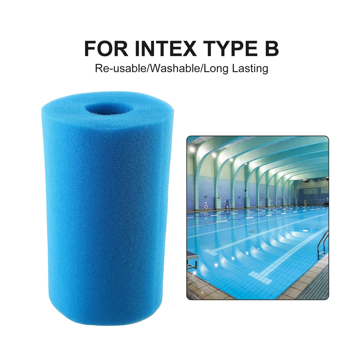 Intex Blaue Waschbare Schwimmbadfilter-Schaumstoffschwammkartusche für Typ B Aquarium und externe Kanisterfilter - Bild 6
