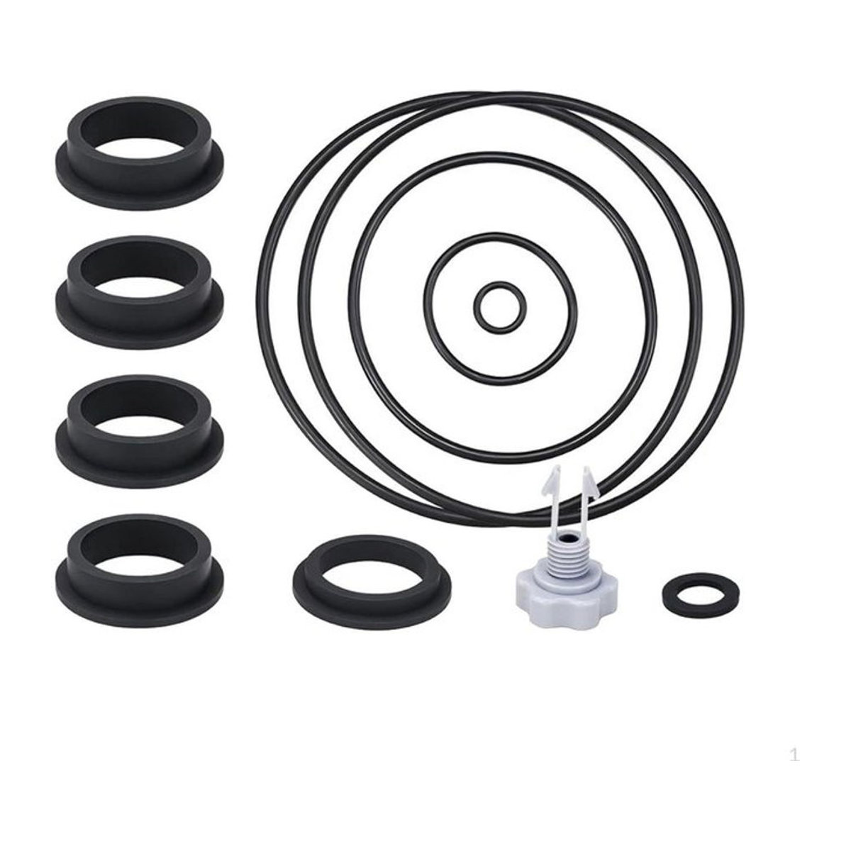 Intex Dichtungsteile-Set für Sandfilterpumpen mit O-Ringen und Dichtungssatz aus Kunststoff, Schwarz, 25013 - Bild 1