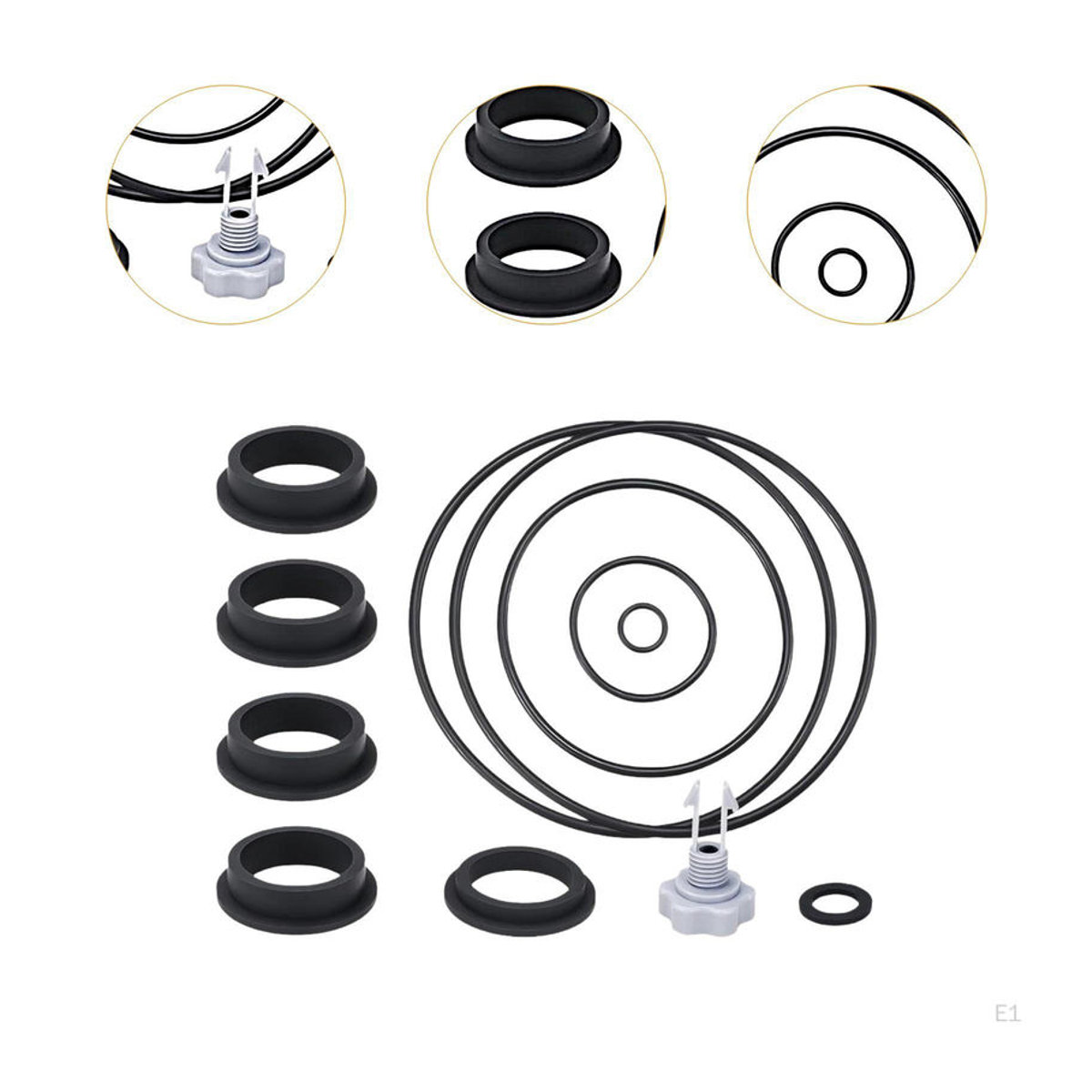 Intex Dichtungsteile-Set für Sandfilterpumpen mit O-Ringen und Dichtungssatz aus Kunststoff, Schwarz, 25013 - Bild 3