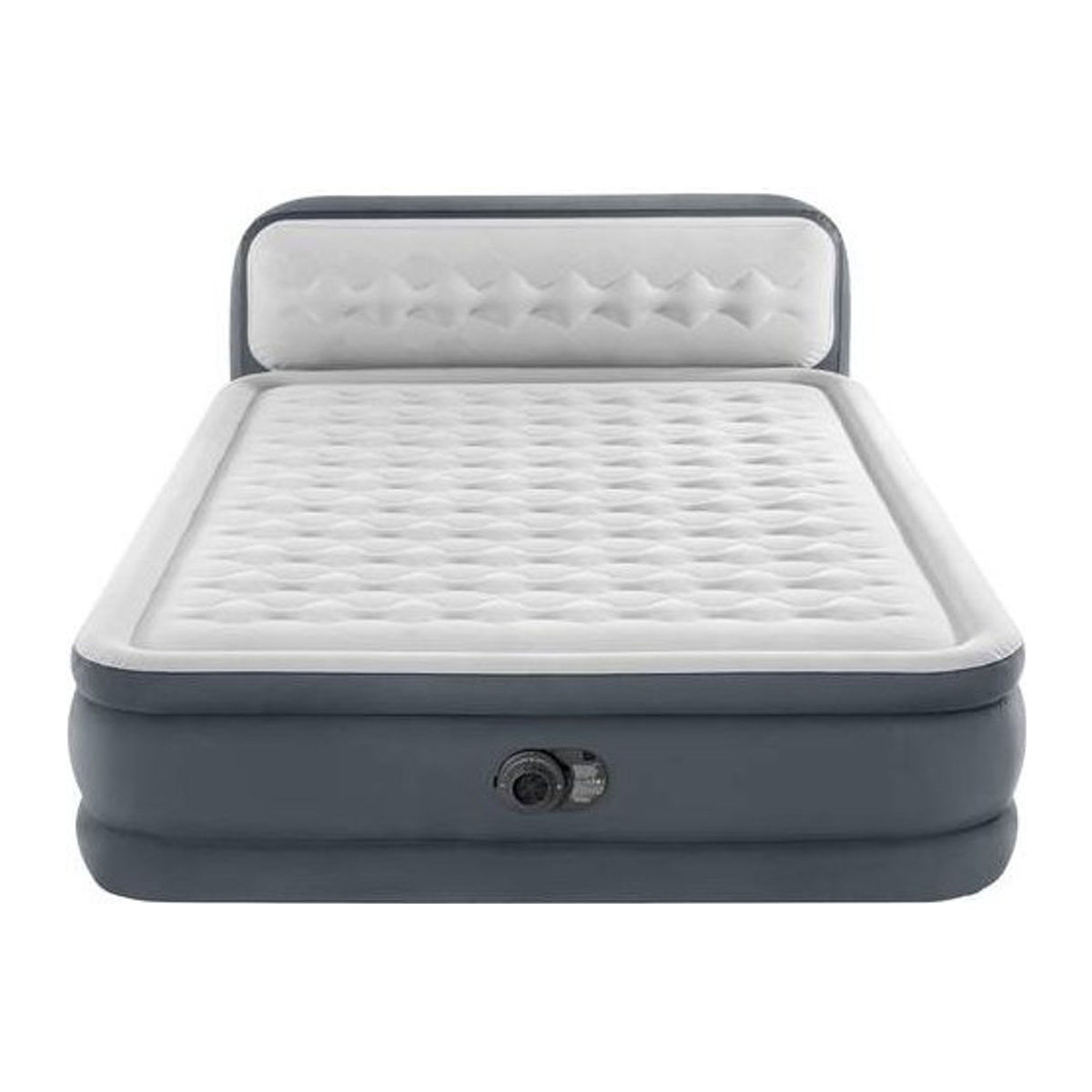 Intex DuraBeam UltraPlush Headboard Luftbett in Weiß und Grau, B: 152 cm, L: 236 cm, H: 86 cm - Bild 1