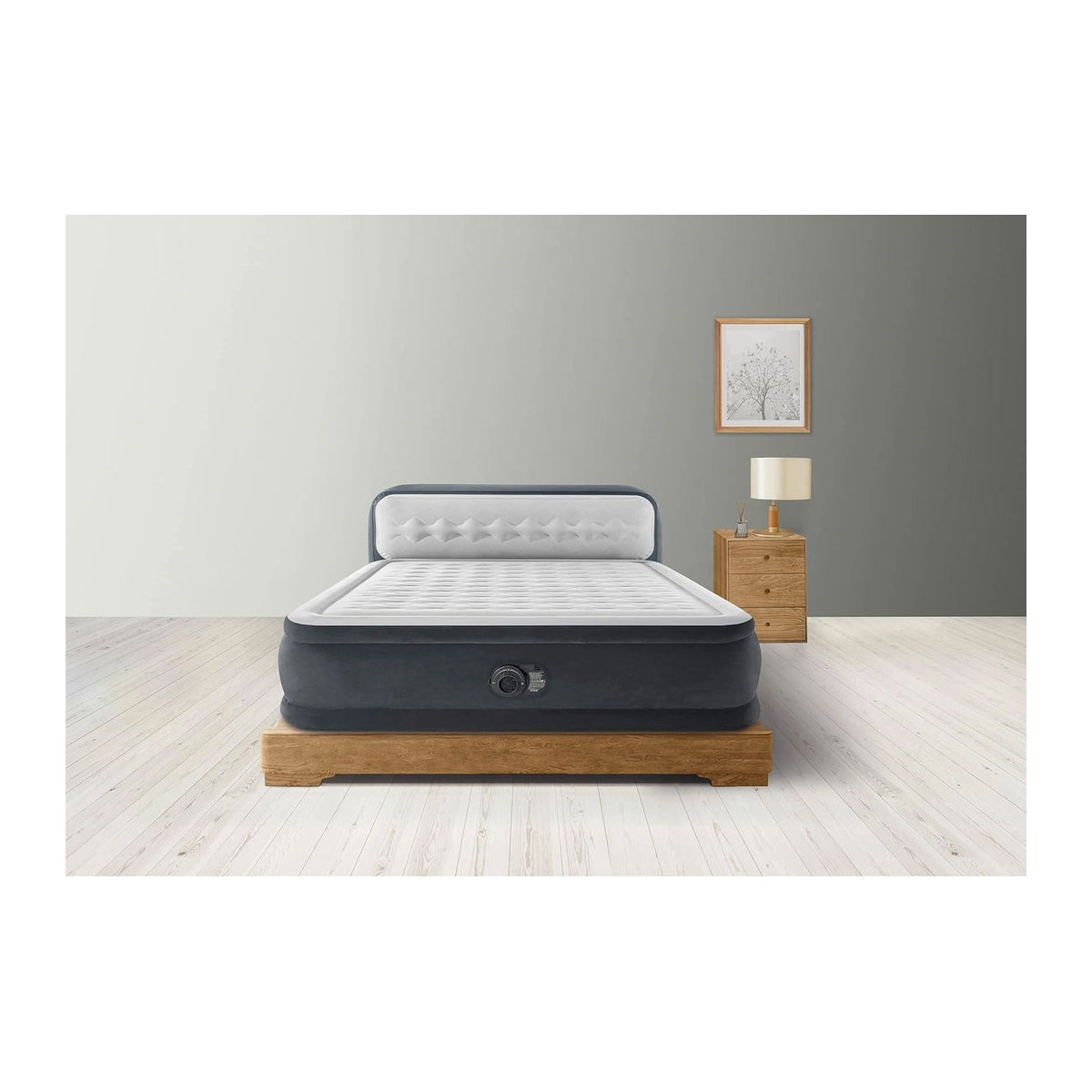 Intex DuraBeam UltraPlush Headboard Luftbett in Weiß und Grau, B: 152 cm, L: 236 cm, H: 86 cm - Bild 6