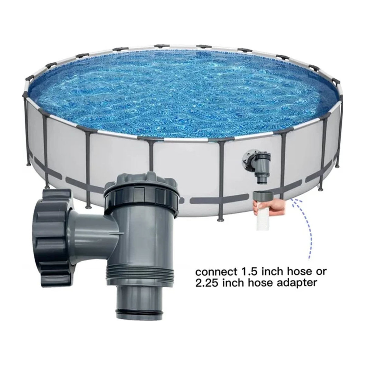 Intex Einlass-Auslass-Sieb-Aufsatz P6H1317 für Schwimmbadfilter-Ersatzteile kompatibel mit Bestway Coleman und Intex Pools - Bild 1