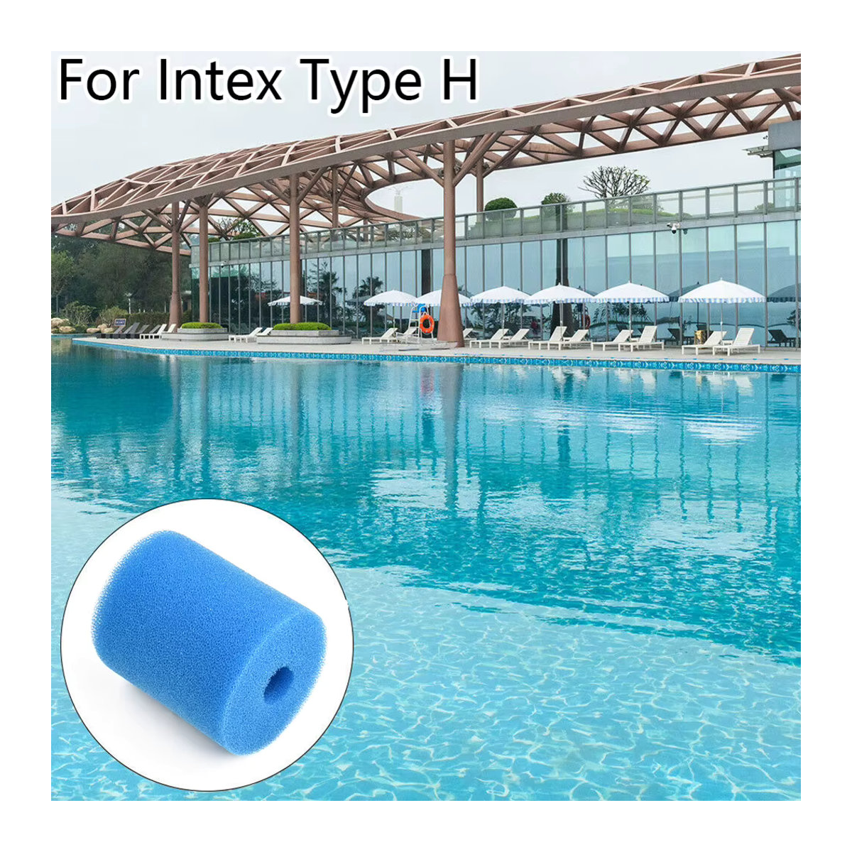 Intex Ersatz-Schaumfilterpatrone für Typ H Schwimmbadfilter, waschbarer Schaumstoff-Reiniger, Blau - Bild 5