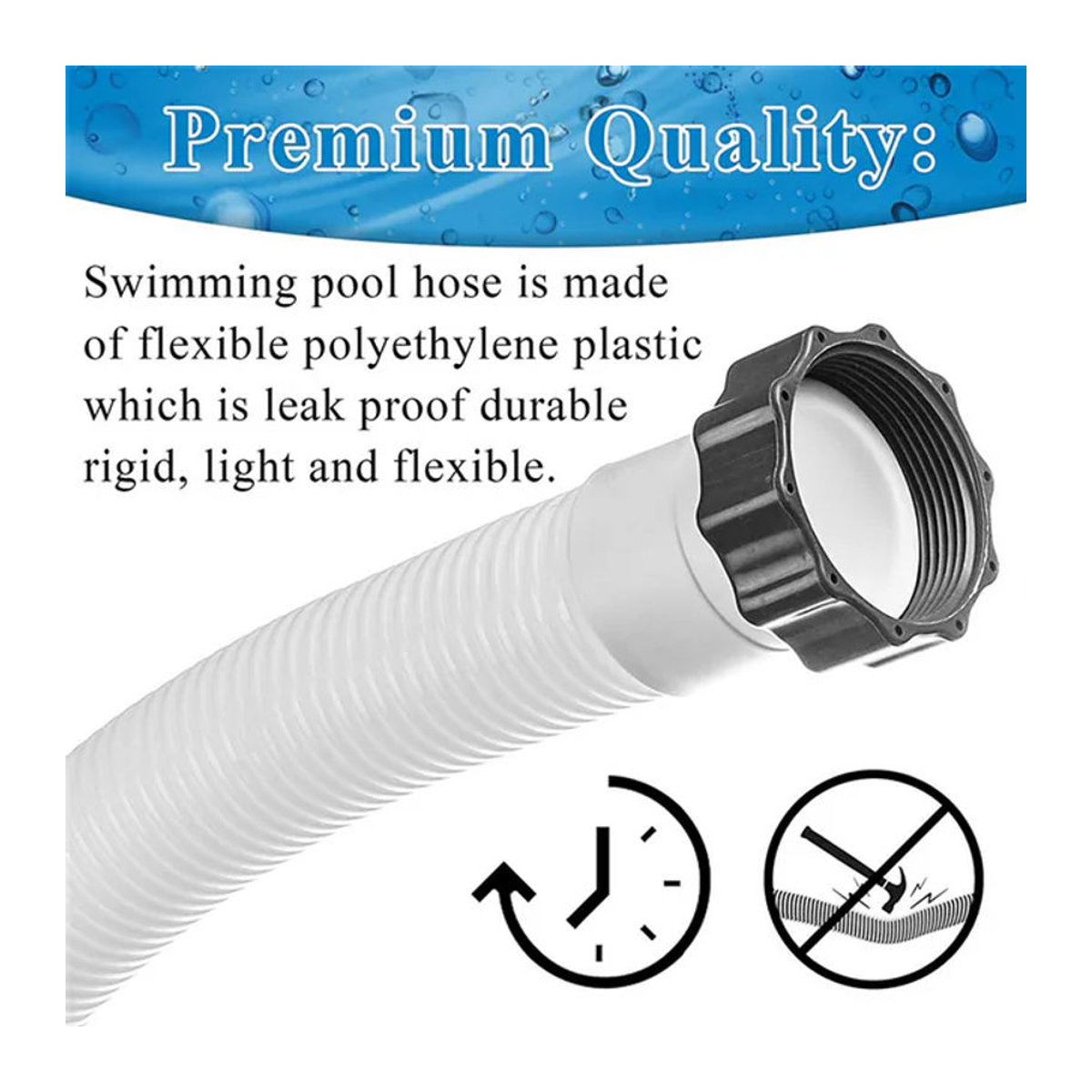 Intex Ersatzschlauch aus Kunststoff für Poolpumpen, Sandpumpen und Salzwassersysteme, Weiß, Länge: 149,86 cm - Bild 1