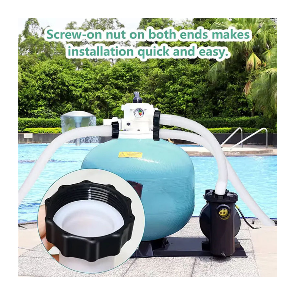 Intex Ersatzschlauch aus Kunststoff für Poolpumpen, Sandpumpen und Salzwassersysteme, Weiß, Länge: 149,86 cm - Bild 2