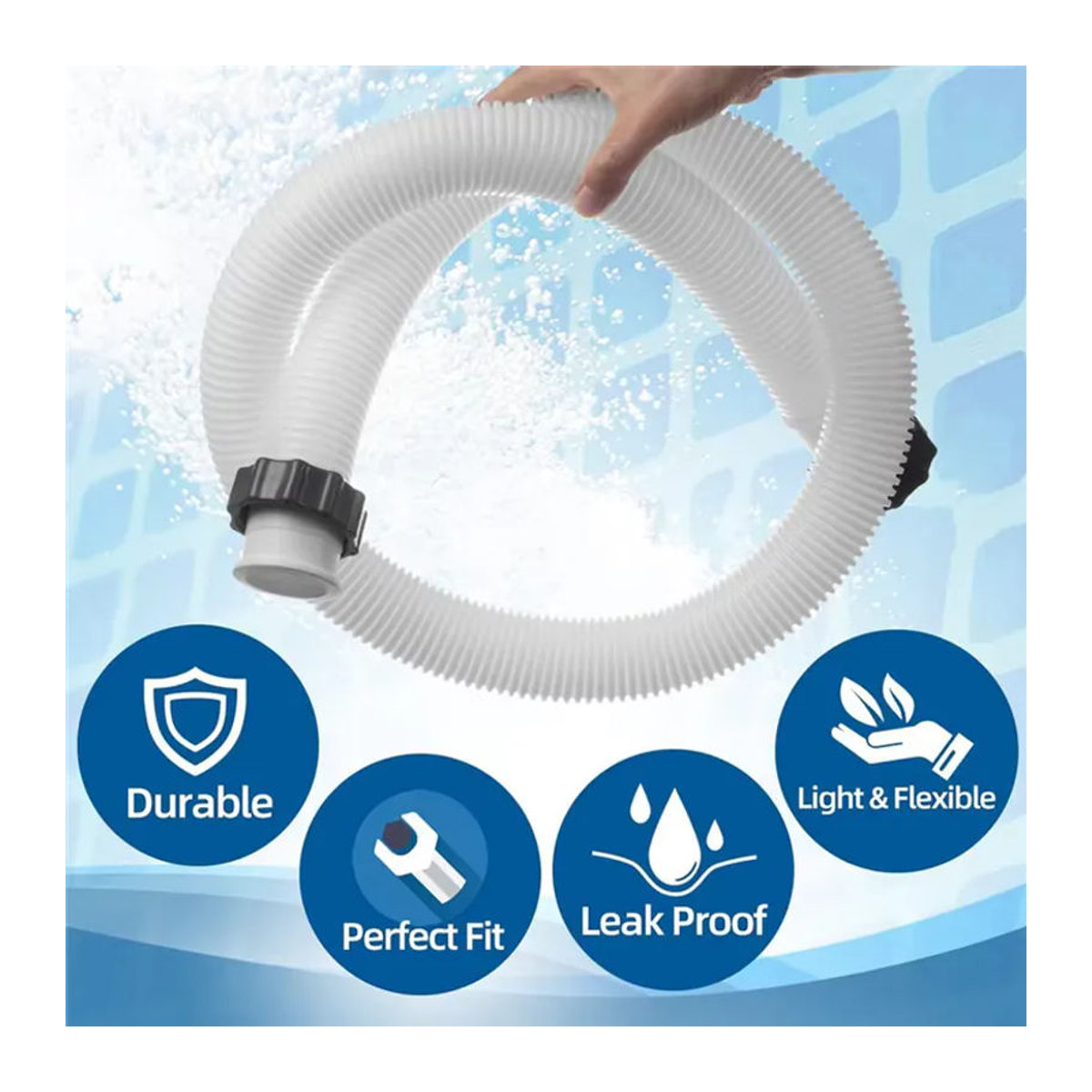 Intex Ersatzschlauch aus Kunststoff für Poolpumpen, Sandpumpen und Salzwassersysteme, Weiß, Länge: 149,86 cm - Bild 3