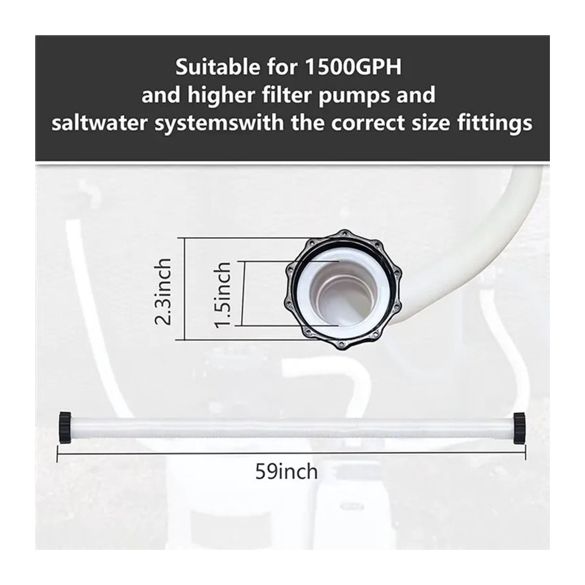 Intex Ersatzschlauch aus Kunststoff für Poolpumpen, Sandpumpen und Salzwassersysteme, Weiß, Länge: 149,86 cm - Bild 5