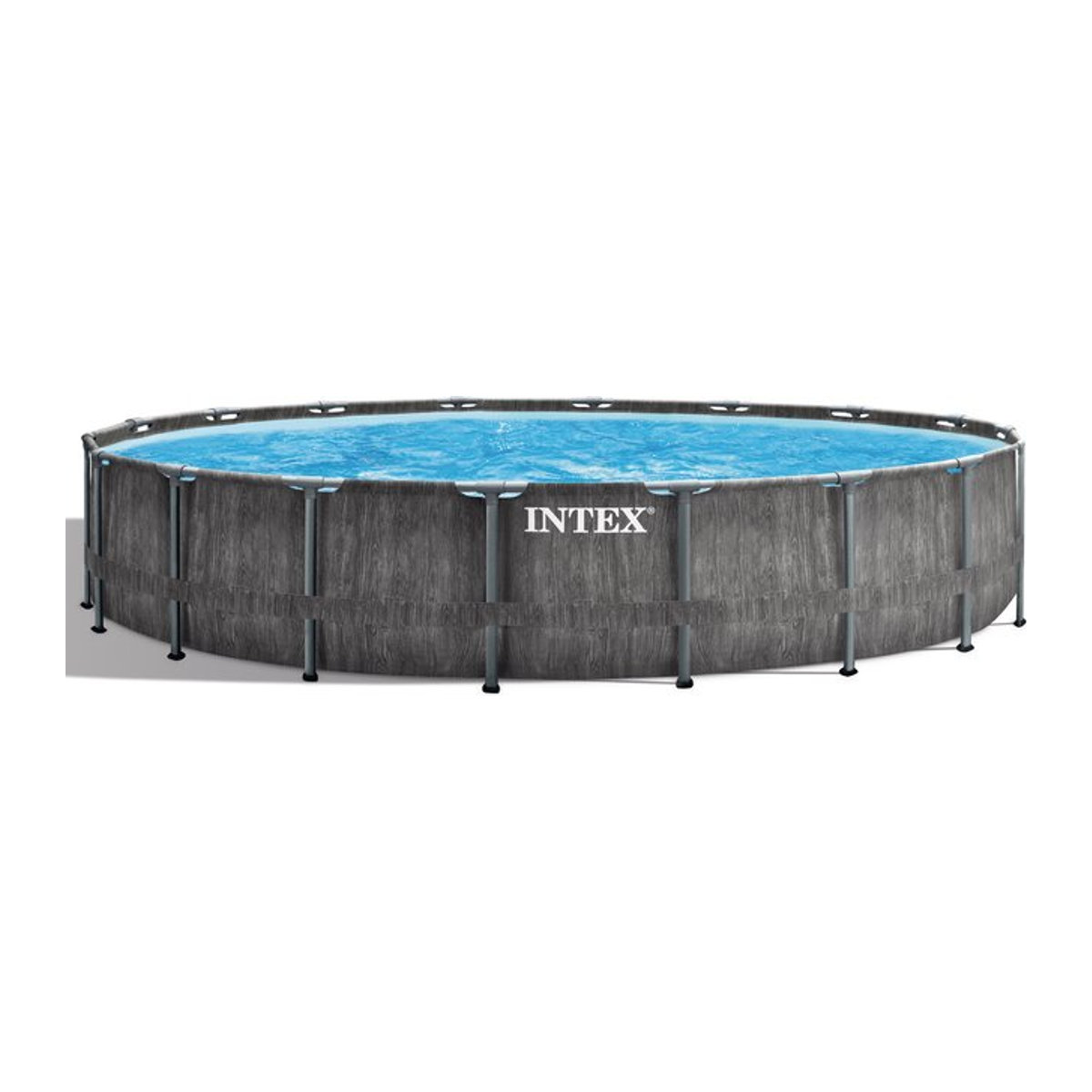 Intex Frame Pool Set Prism Greywood in Grau inklusive Kartuschenfilteranlage Durchmesser: 549 cm, Höhe: 122 cm - Bild 1