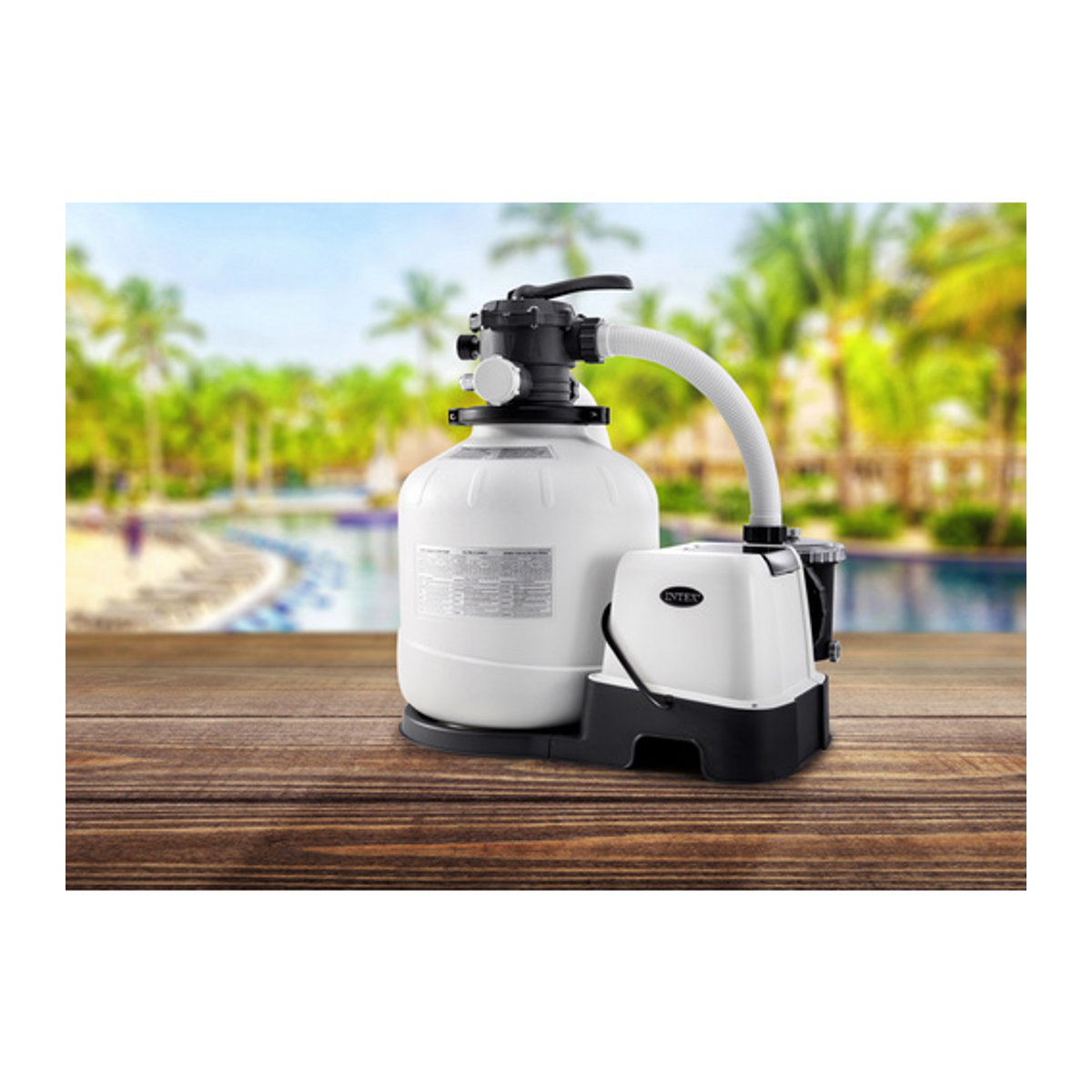 Intex Krystal Clear ECO Sandfilteranlage mit Salzwassersystem, Weiß/Schwarz - Bild 3