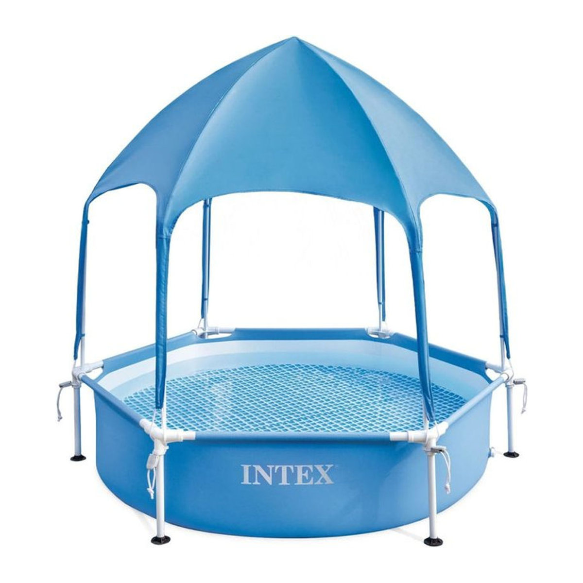 Intex Metal Frame Pool Rondo mit Überdachung und Wassersprüher in Blau, Durchmesser: 183 cm, Höhe: 38 cm - Bild 2