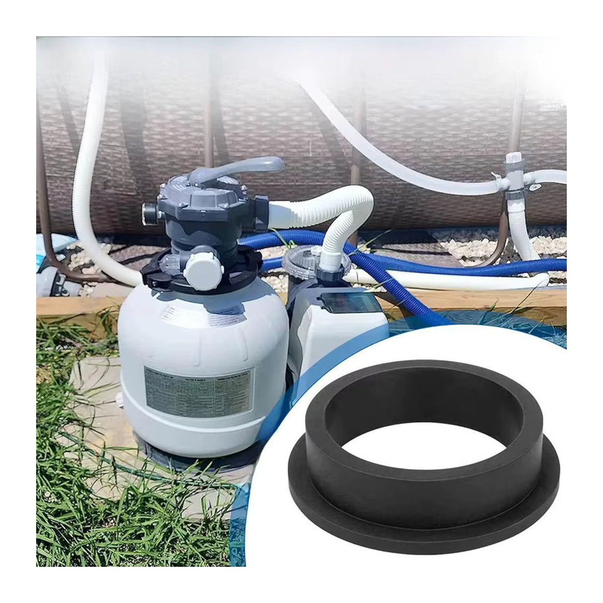 Intex O-Ring Dichtung 11228 aus Gummi Schwarz für Sandfilterpumpen Ersatzteil für Poolzubehör - Bild 7