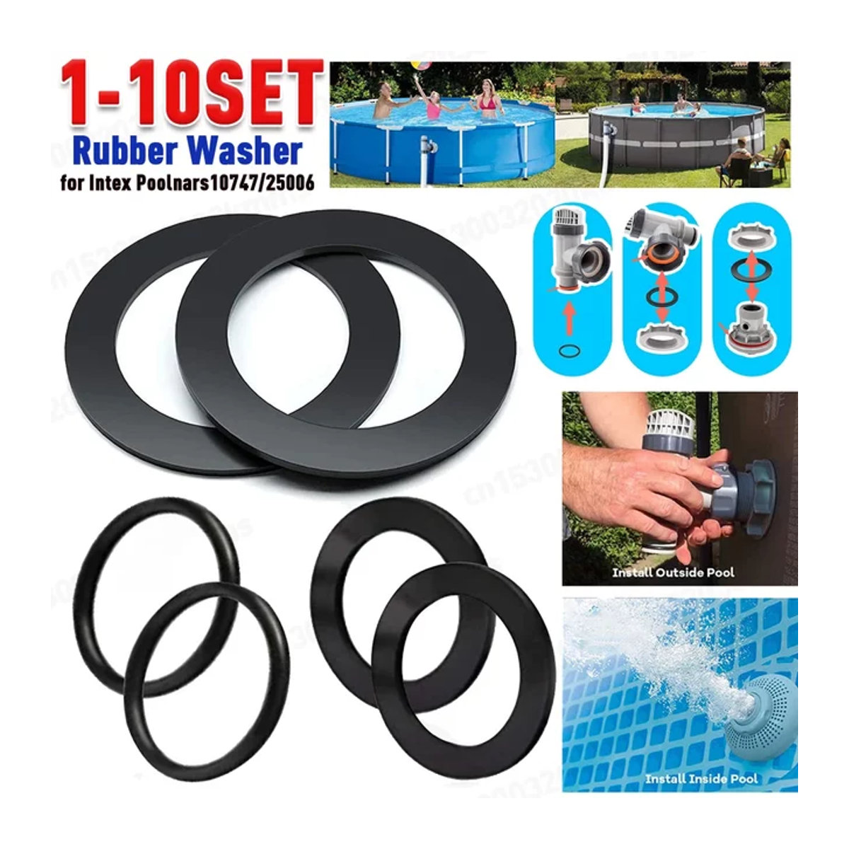 Intex O-Ring Gummidichtung Schwarz für Poolzubehör - Bild 1