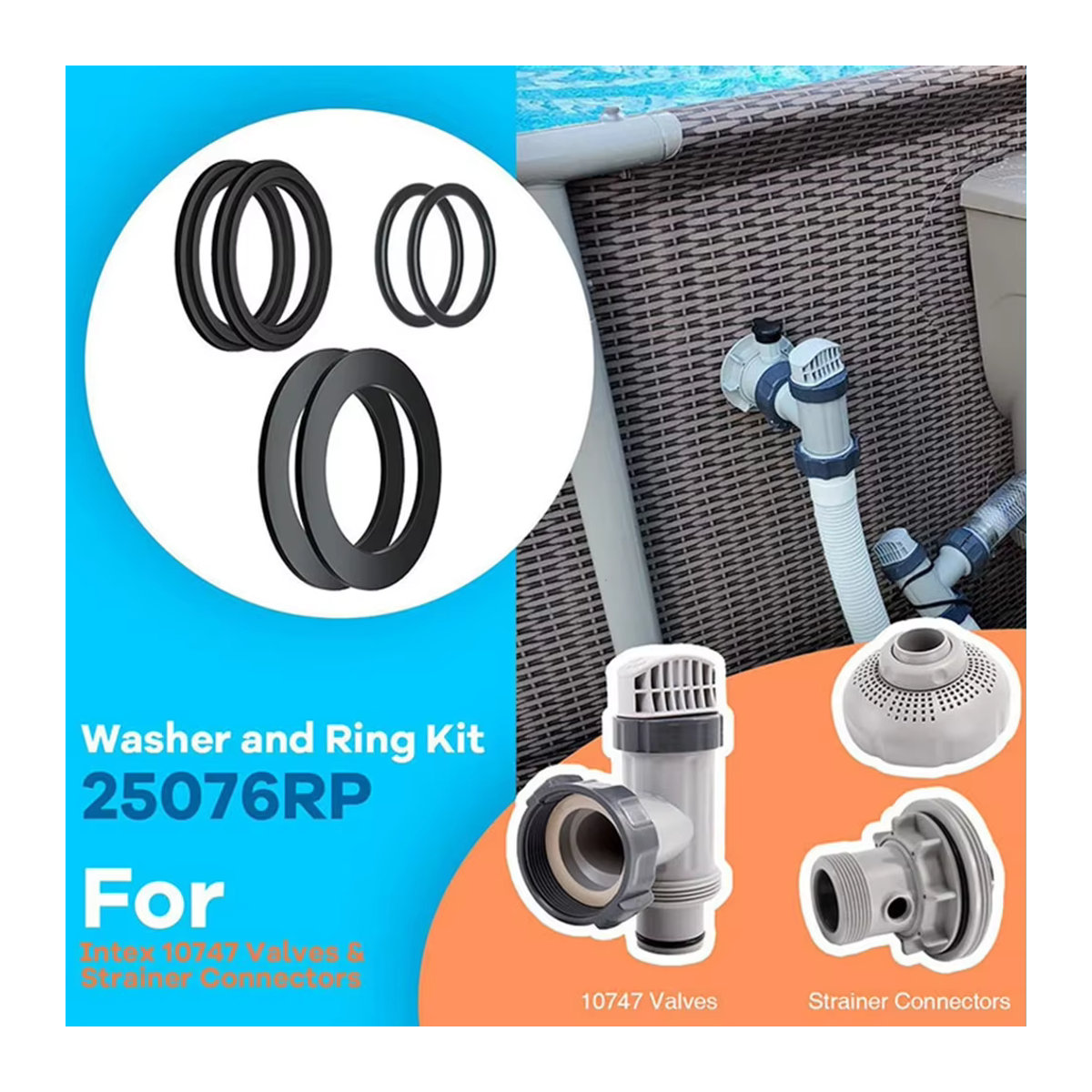 Intex O-Ring Gummidichtung Schwarz für Poolzubehör - Bild 2