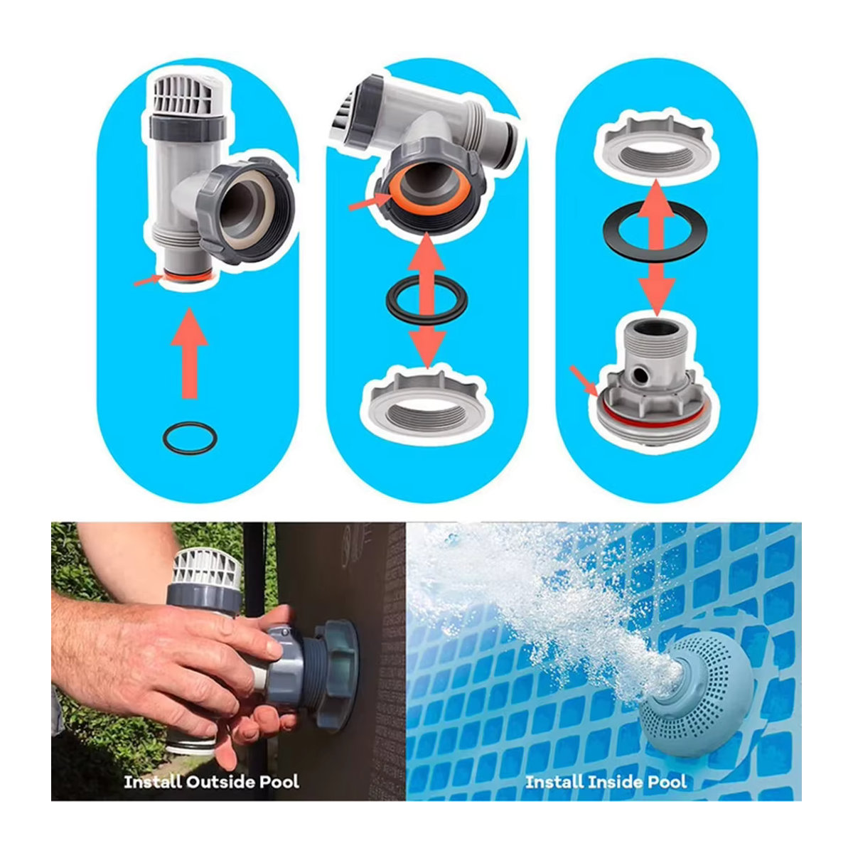 Intex O-Ring Gummidichtung Schwarz für Poolzubehör - Bild 3