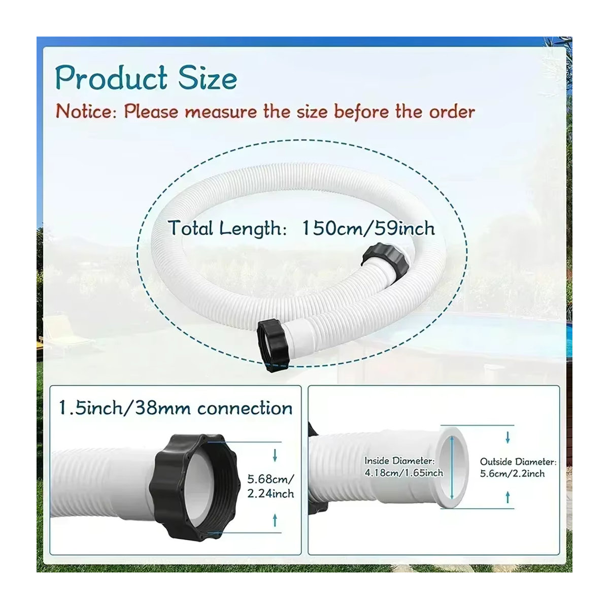 Intex Pool Filter Pumpe Schlauch Adapter Stecker in Weiß aus Kunststoff für Intex und Coleman Poolzubehör - Bild 3