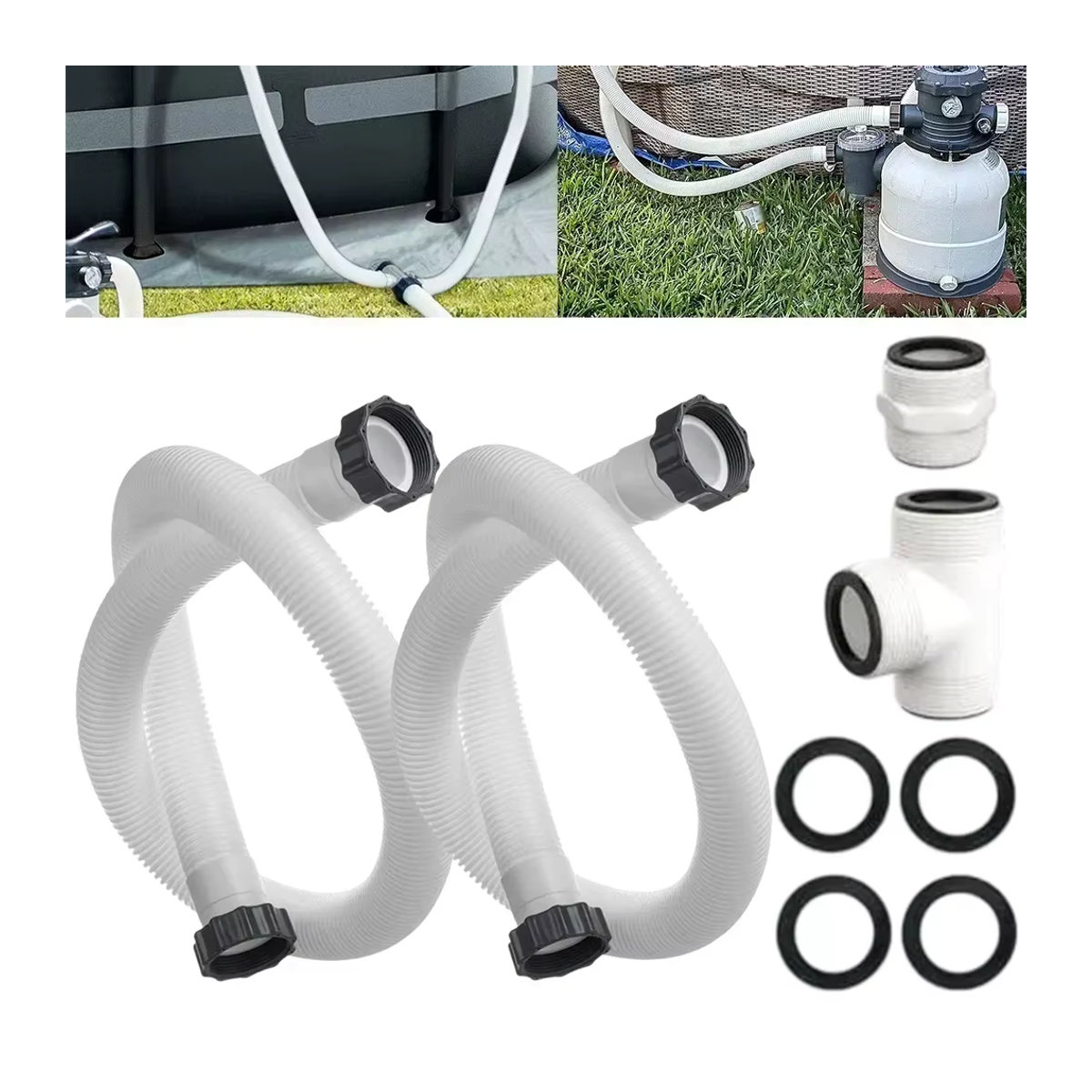 Intex Pool Filter Pumpe Schlauch Adapter Stecker in Weiß aus Kunststoff für Intex und Coleman Poolzubehör - Bild 4