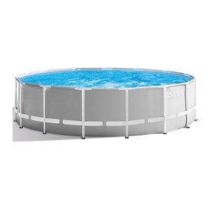 Intex Prism Rondo Frame Pool Set Grau aus Stahl und Kunststoff Durchmesser: 457 cm, Höhe: 122 cm