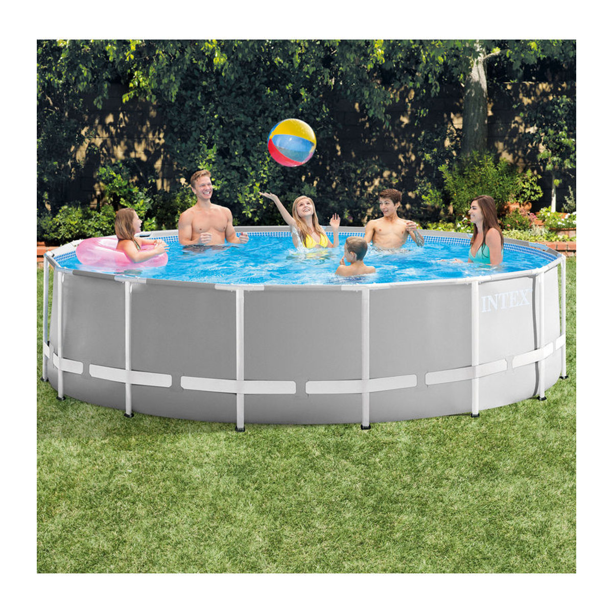 Intex Prism Rondo Frame Pool Set Grau aus Stahl und Kunststoff Durchmesser: 457 cm, Höhe: 122 cm - Bild 3