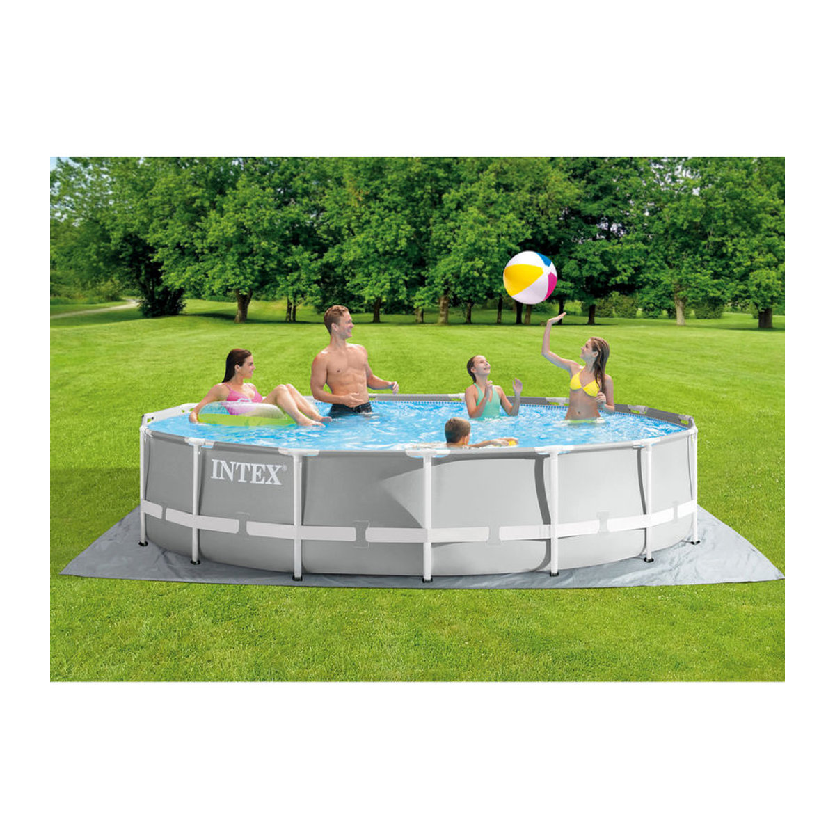 Intex Prism Rondo Rundpool in Grau und Blau, Durchmesser: 457 cm, Höhe: 107 cm - Bild 3