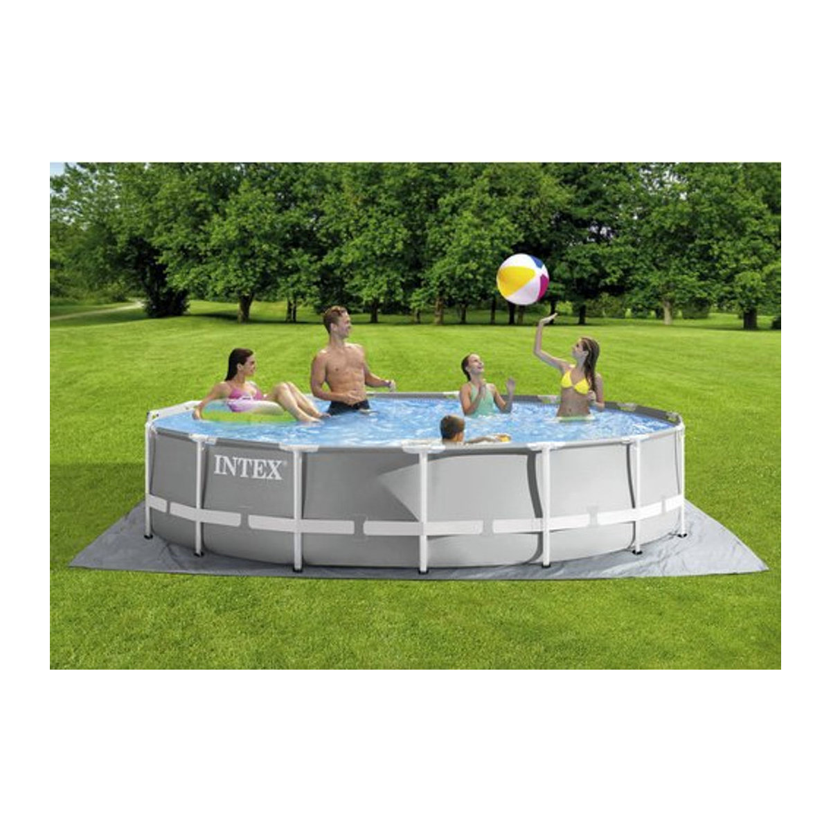 Intex Prism Rondo Rundpool in Grau und Blau, Durchmesser: 457 cm, Höhe: 107 cm - Bild 5