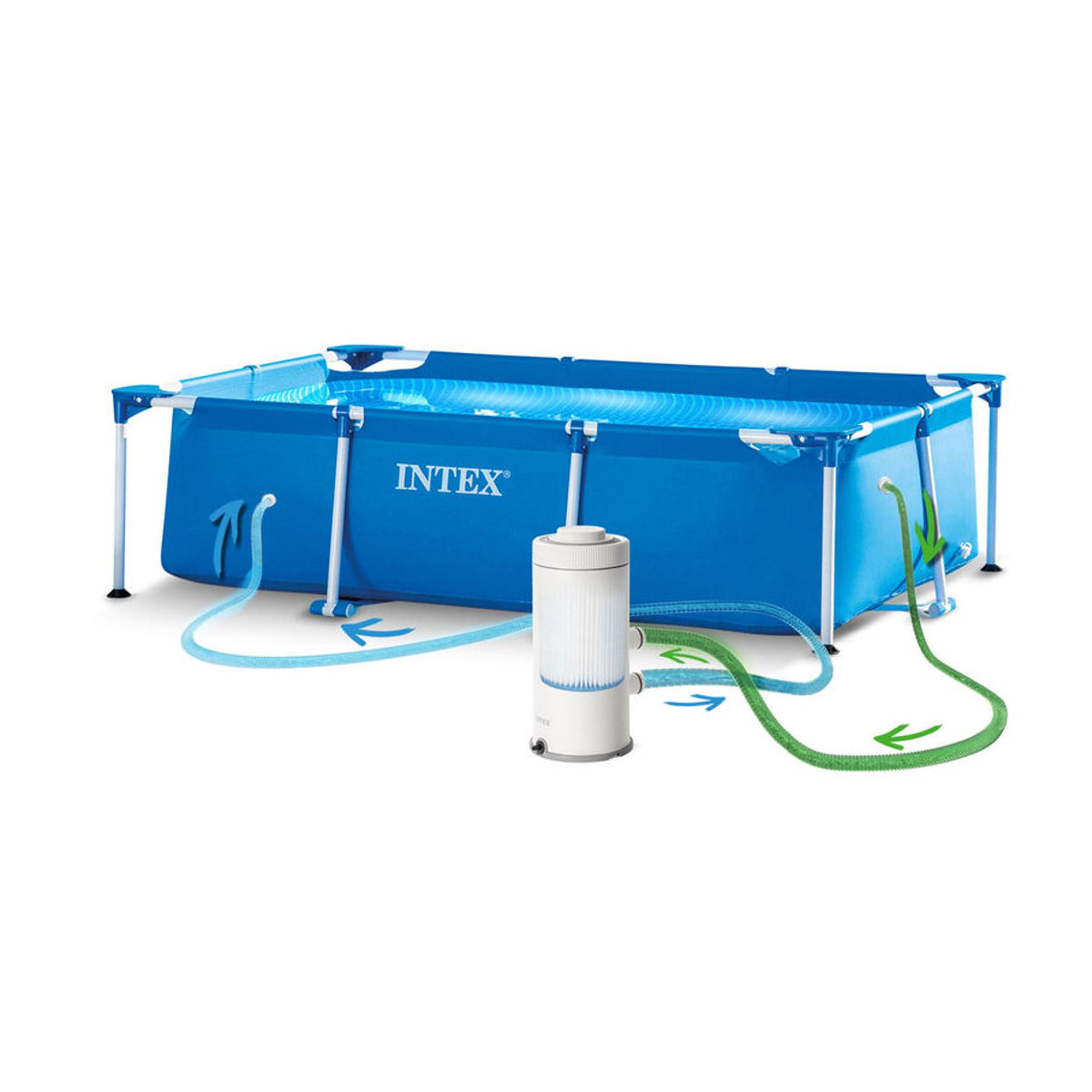 Intex Rahmen Gartenpool 15-in-1 Modell 28272 in Blau und Weiß B/T/H: 300 x 200 x 75 cm - Bild 1