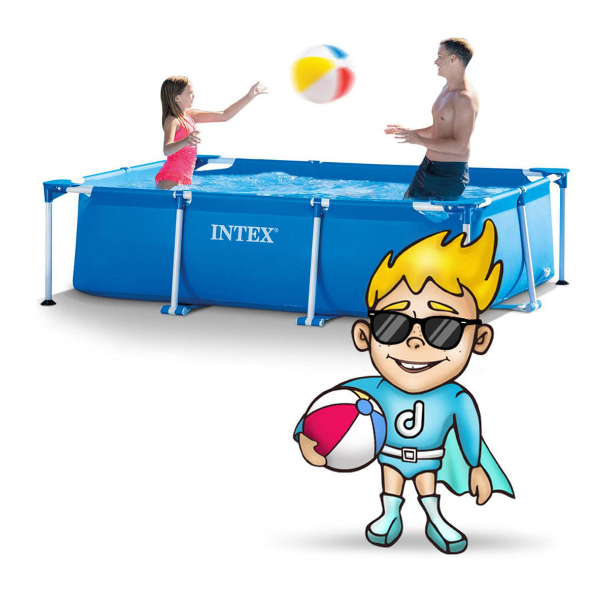 Intex Rahmen Gartenpool 15-in-1 Modell 28272 in Blau und Weiß B/T/H: 300 x 200 x 75 cm - Bild 2