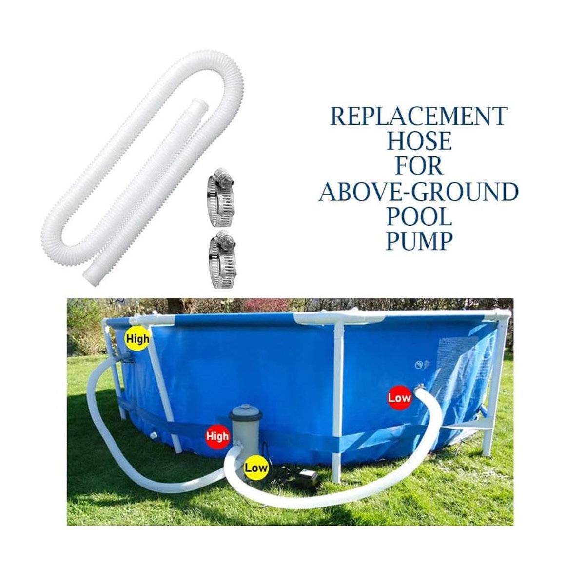 Intex Schlauchzubehör für oberirdische Poolpumpen, 2 Stück, Weiß, 1-1/4 Zoll (32 mm) - Bild 2