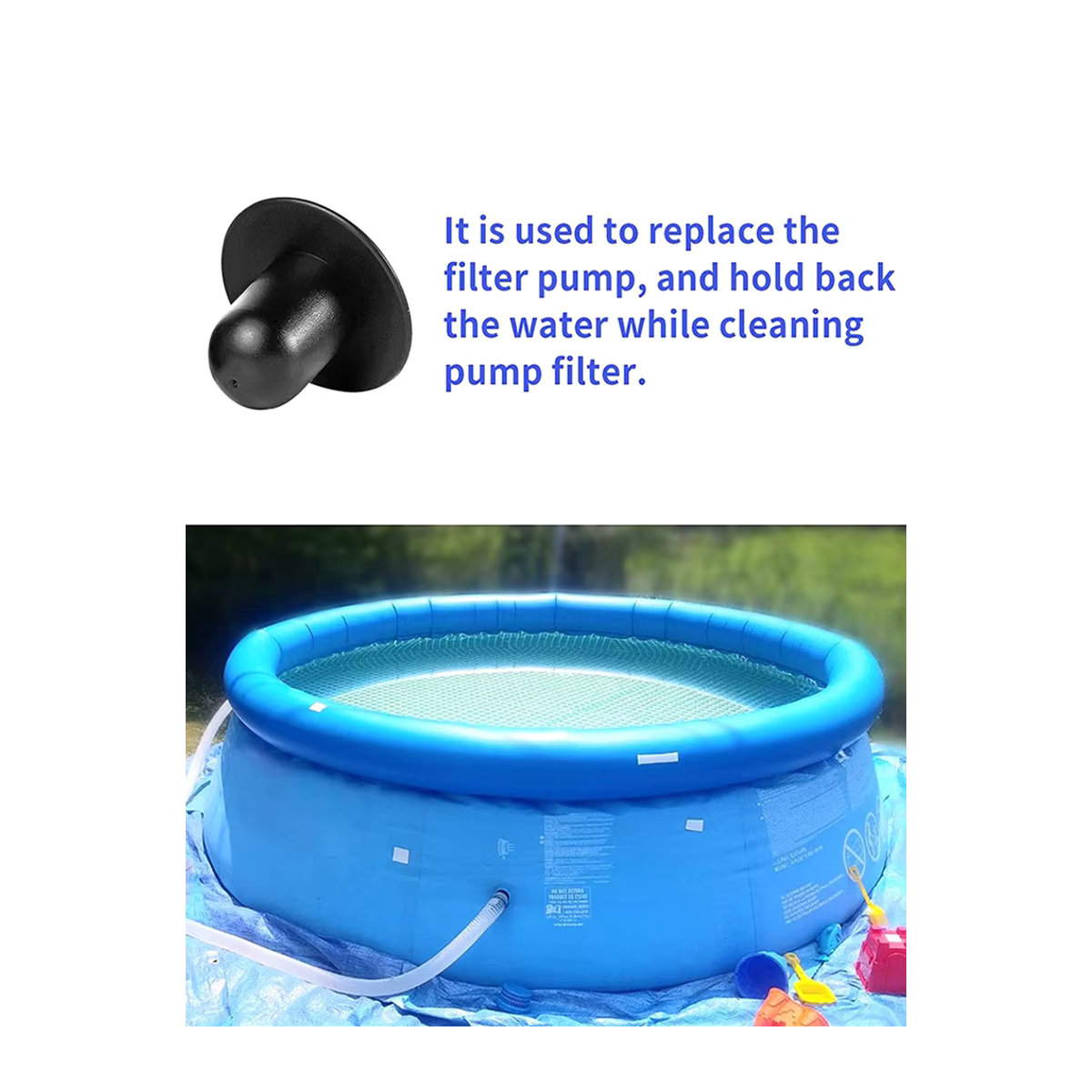Intex Schwimmbad Ablaufstopfen Ersatzset mit Pumpe Sieb und Lochstopfen in Schwarz und Blau - Bild 5