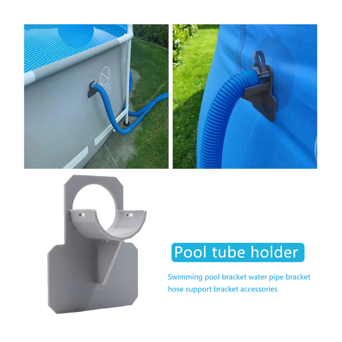 Intex Schwimmbad-Rohrbefestigungshalter in Blau für oberirdische Pools mit Bindeklemme für 30–38 mm Schlauchauslass - Bild 4