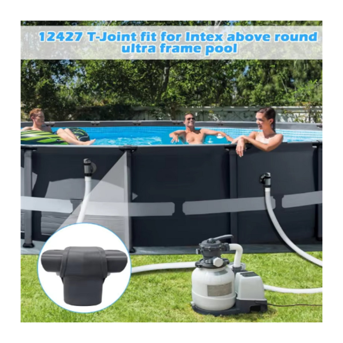 Intex T-Gelenk 12427 Ersatzteil für Ultra Frame Pools passend für 15 Fuß bis 16 Fuß Modelle - Bild 2