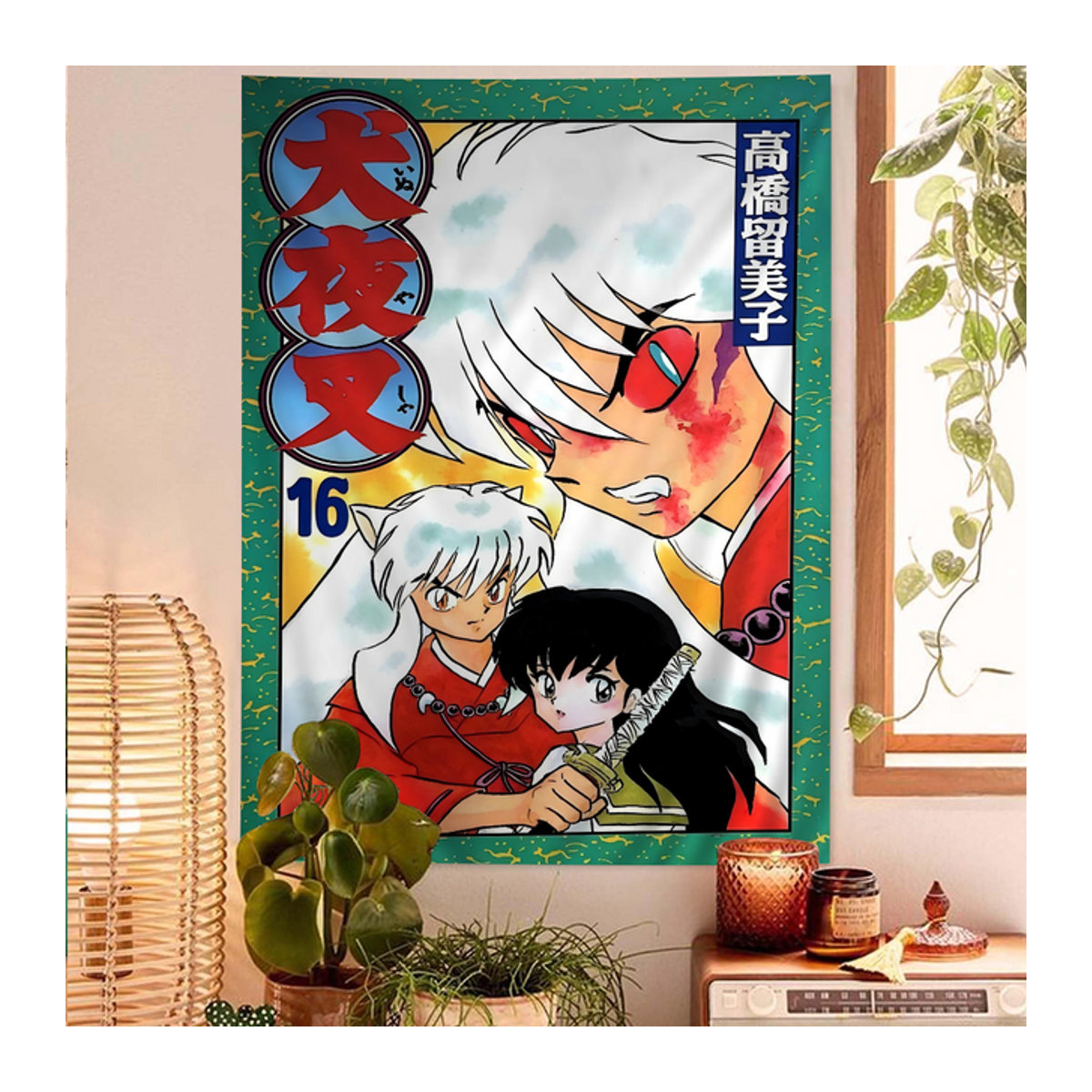 Inuyasha Anime DIY Wandteppich von Potdemiel, mehrfarbig, rechteckig, Textil Wandkunst für dein Wohnzimmer oder Wohnheim - Bild 1