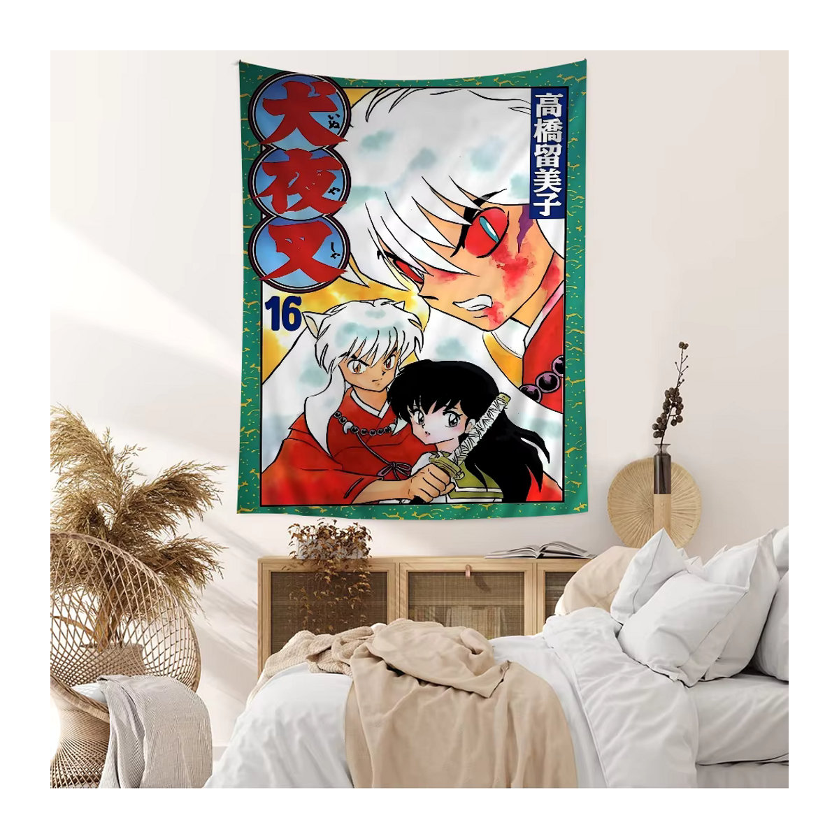 Inuyasha Anime DIY Wandteppich von Potdemiel, mehrfarbig, rechteckig, Textil Wandkunst für dein Wohnzimmer oder Wohnheim - Bild 6