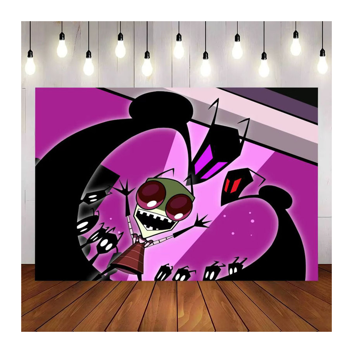 Invader Zim Cartoon Anime Party Banner als mehrfarbige Dekoration für Kindergeburtstage, Textil, B/H: 120 x 120 cm - Bild 4