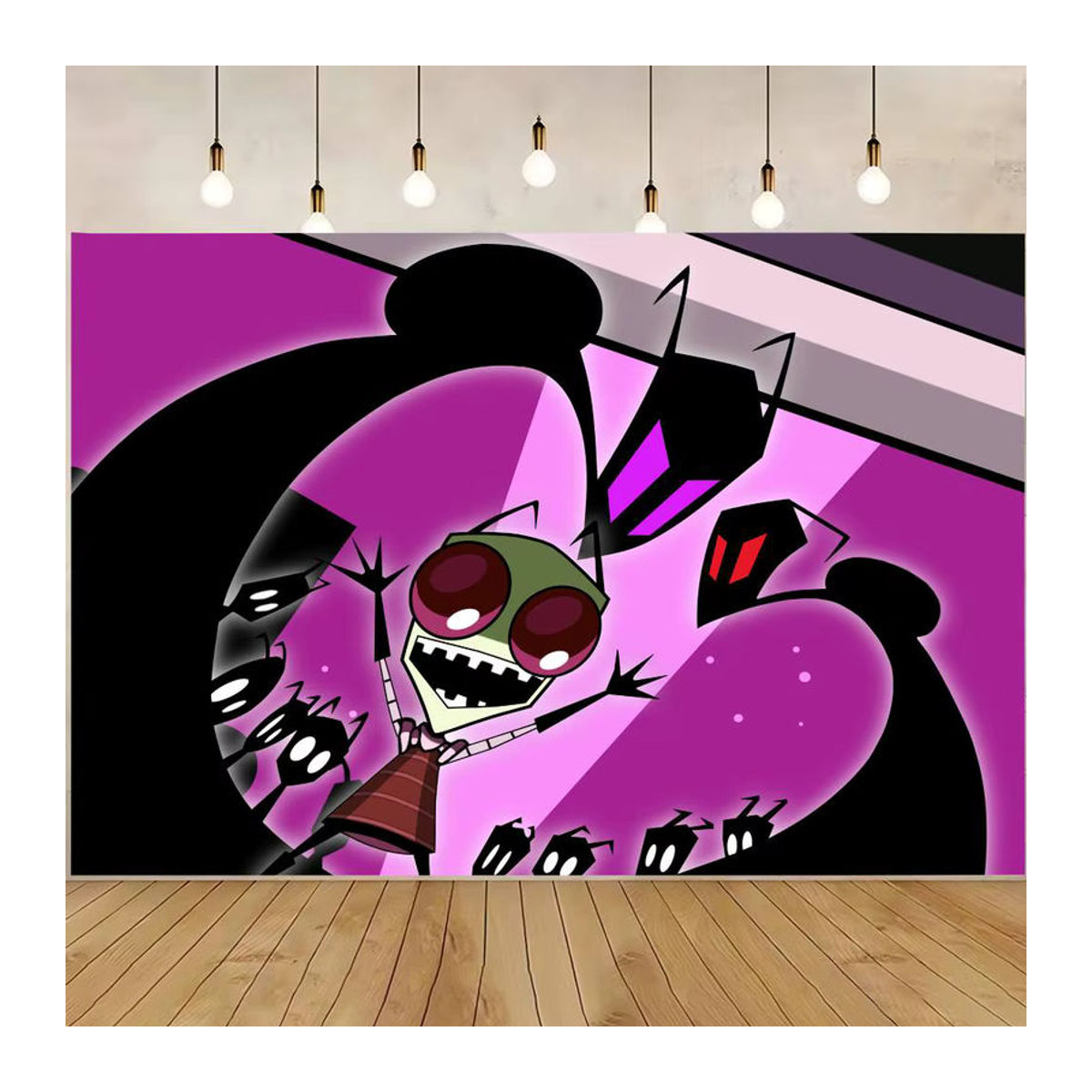 Invader Zim Cartoon Anime Party Banner als mehrfarbige Dekoration für Kindergeburtstage, Textil, B/H: 120 x 120 cm - Bild 6