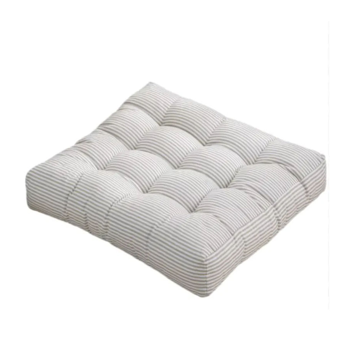 Inyahome Gestreiftes Bodenkissen in Beige als quadratische oder runde Stuhlauflage für Innen und Außen sowie für Hängesessel und Fensterbänke - Bild 6