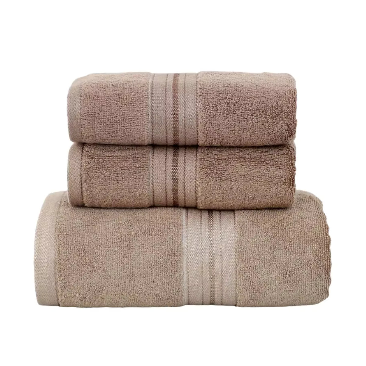 Inyahome Handtuch-Set aus Bambus in Beige, 3-teilig, saugstark - Bild 2