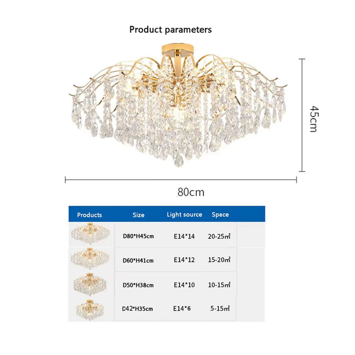 IRALAN Klassische Kristall-Pendelleuchte aus Glas mit LED für dein Wohnzimmer - Bild 3