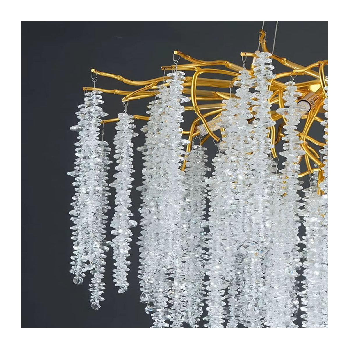 IRALAN Kristall LED Deckenleuchte in Gold mit Aluminium für Wohnzimmer Esszimmer und Flur - Bild 5