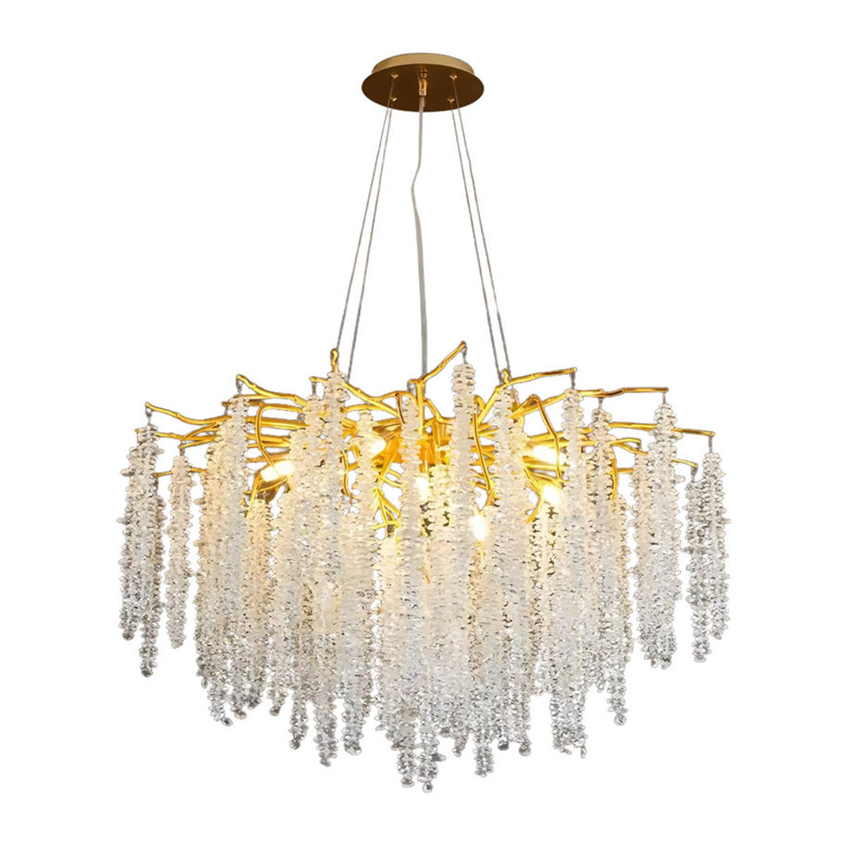 IRALAN Kristall LED Deckenleuchte in Gold mit Aluminium für Wohnzimmer Esszimmer und Flur - Bild 7